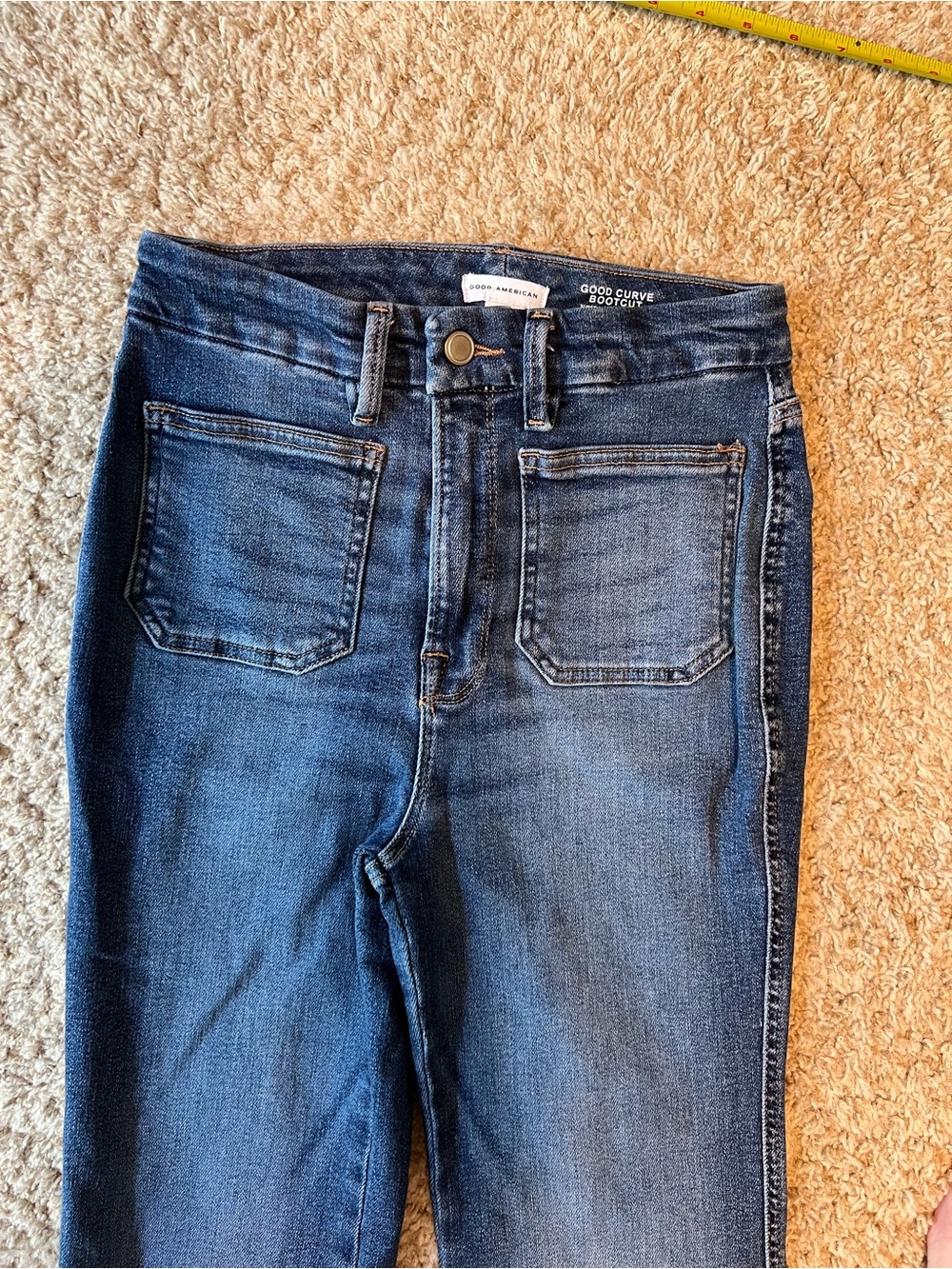 Good American Dark Blue Flare Jeans - Picture 2 of 10